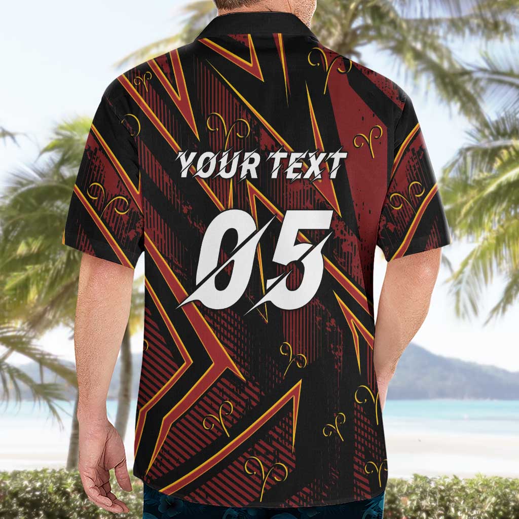 Custom Aries Zodiac Hawaiian Shirt With Bold Triangle
