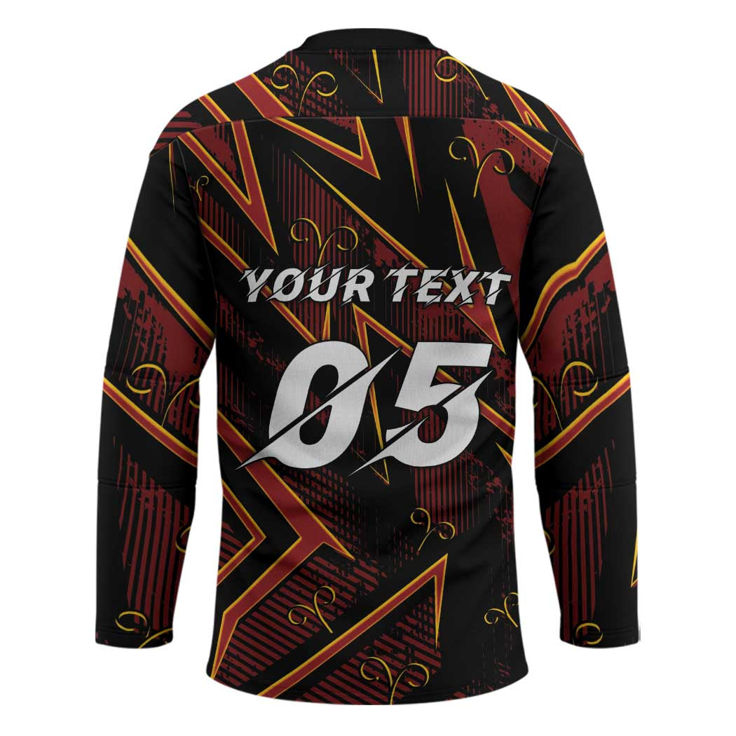 Custom Aries Zodiac Hockey Jersey With Bold Triangle