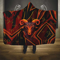 Aries Zodiac Hooded Blanket With Bold Triangle