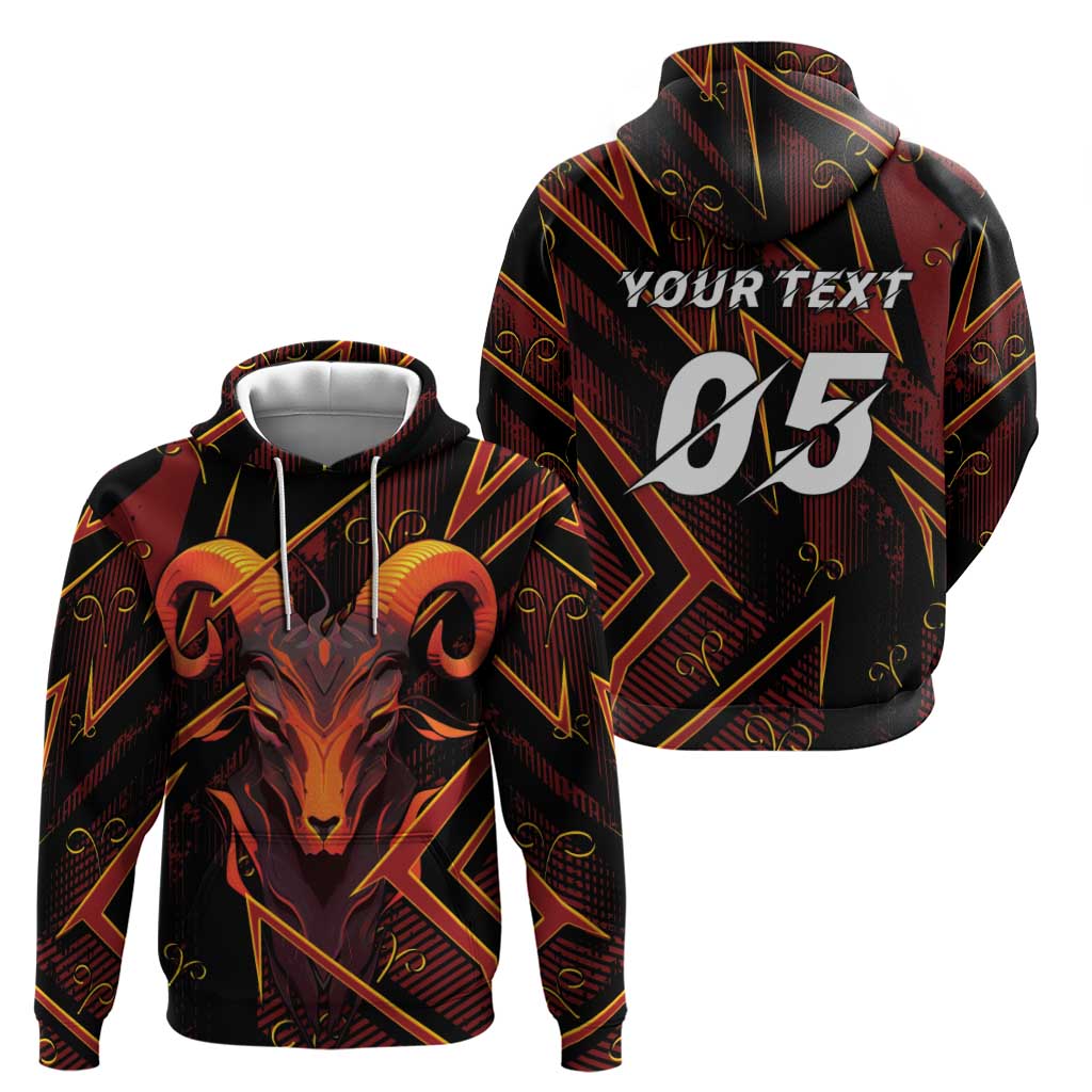 Custom Aries Zodiac Hoodie With Bold Triangle