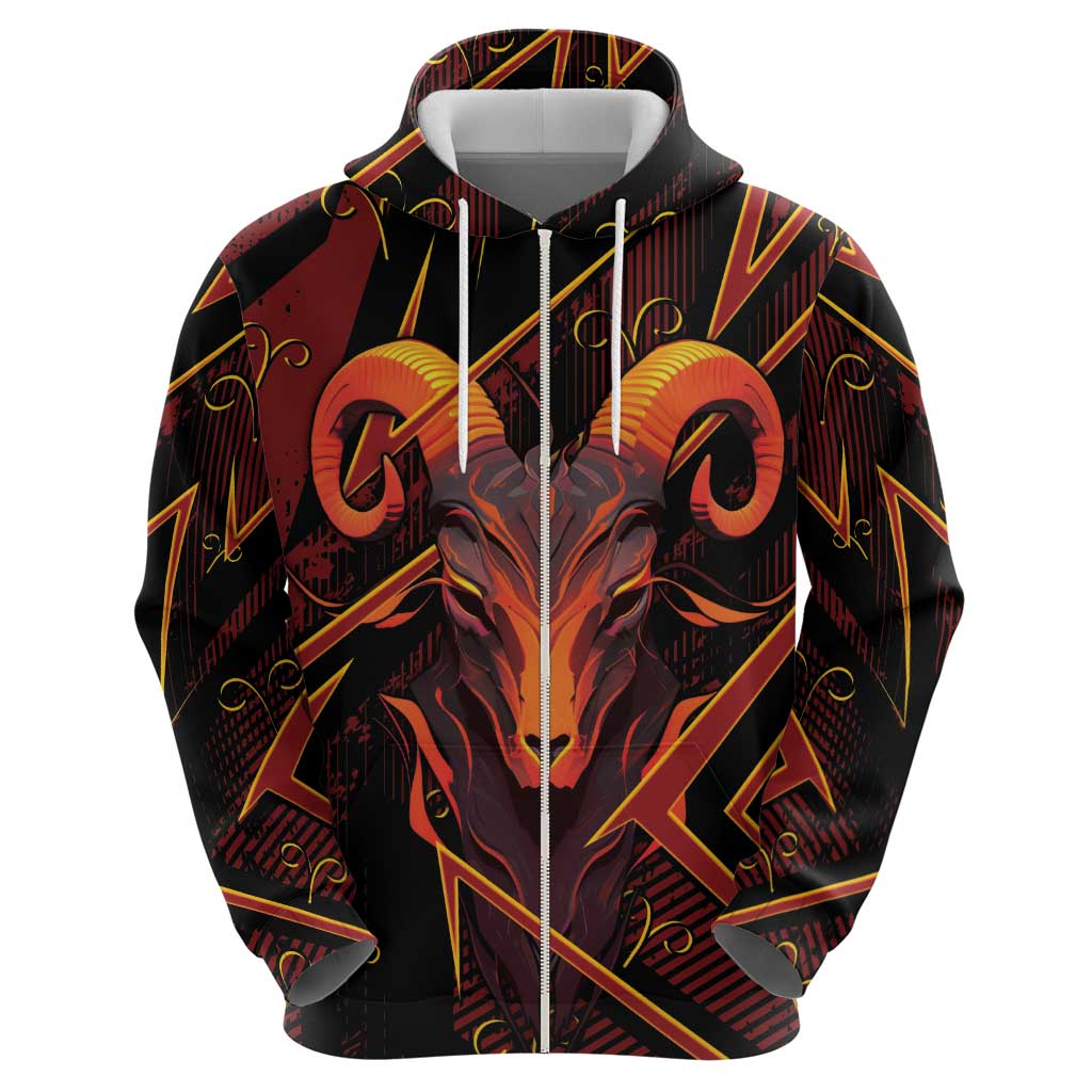 Custom Aries Zodiac Hoodie With Bold Triangle