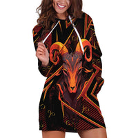 Custom Aries Zodiac Hoodie Dress With Bold Triangle