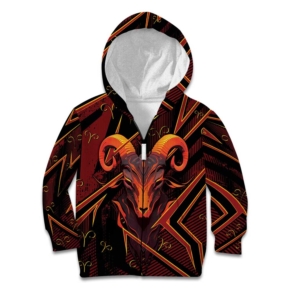Custom Aries Zodiac Kid Hoodie With Bold Triangle