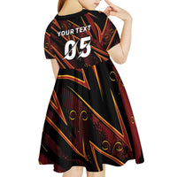 Custom Aries Zodiac Kid Short Sleeve Dress With Bold Triangle