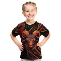 Custom Aries Zodiac Kid T Shirt With Bold Triangle
