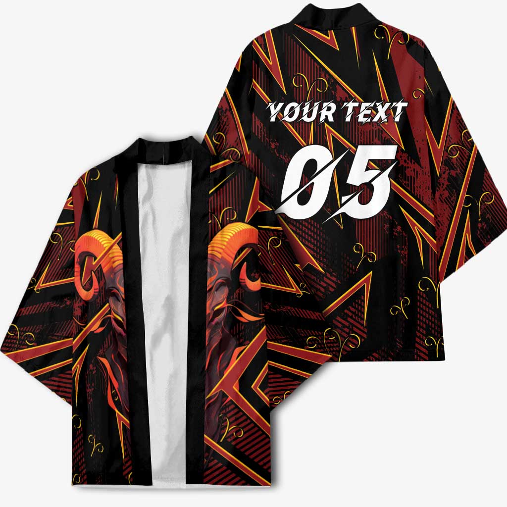 Custom Aries Zodiac Kimono With Bold Triangle