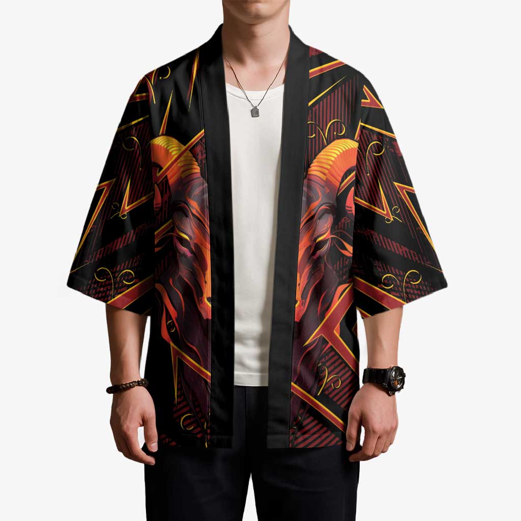 Custom Aries Zodiac Kimono With Bold Triangle