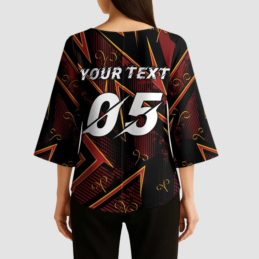 Custom Aries Zodiac Kimono Sleeve Blouse With Bold Triangle