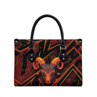 Aries Zodiac Leather Bag With Bold Triangle