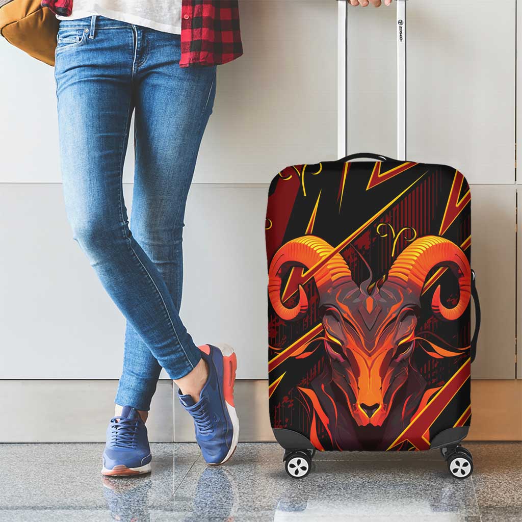 Aries Zodiac Luggage Cover With Bold Triangle