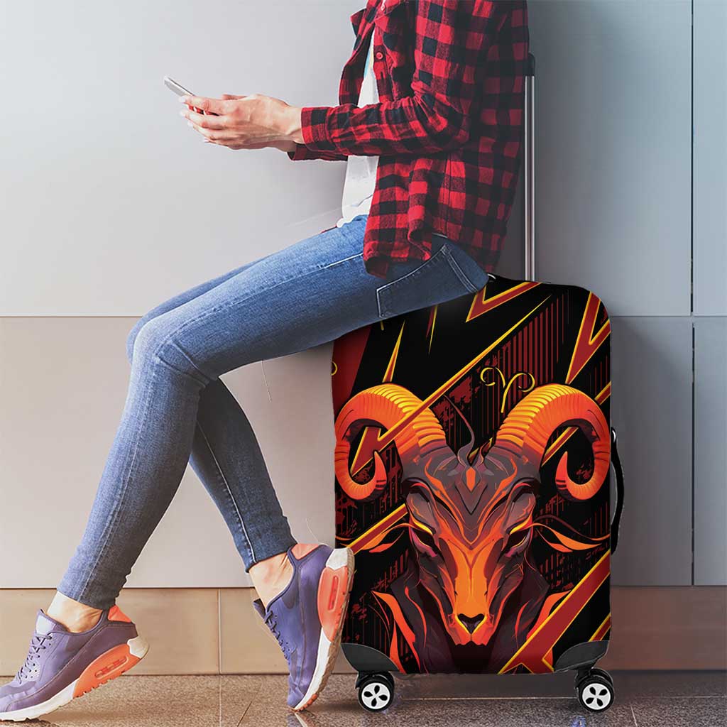 Aries Zodiac Luggage Cover With Bold Triangle