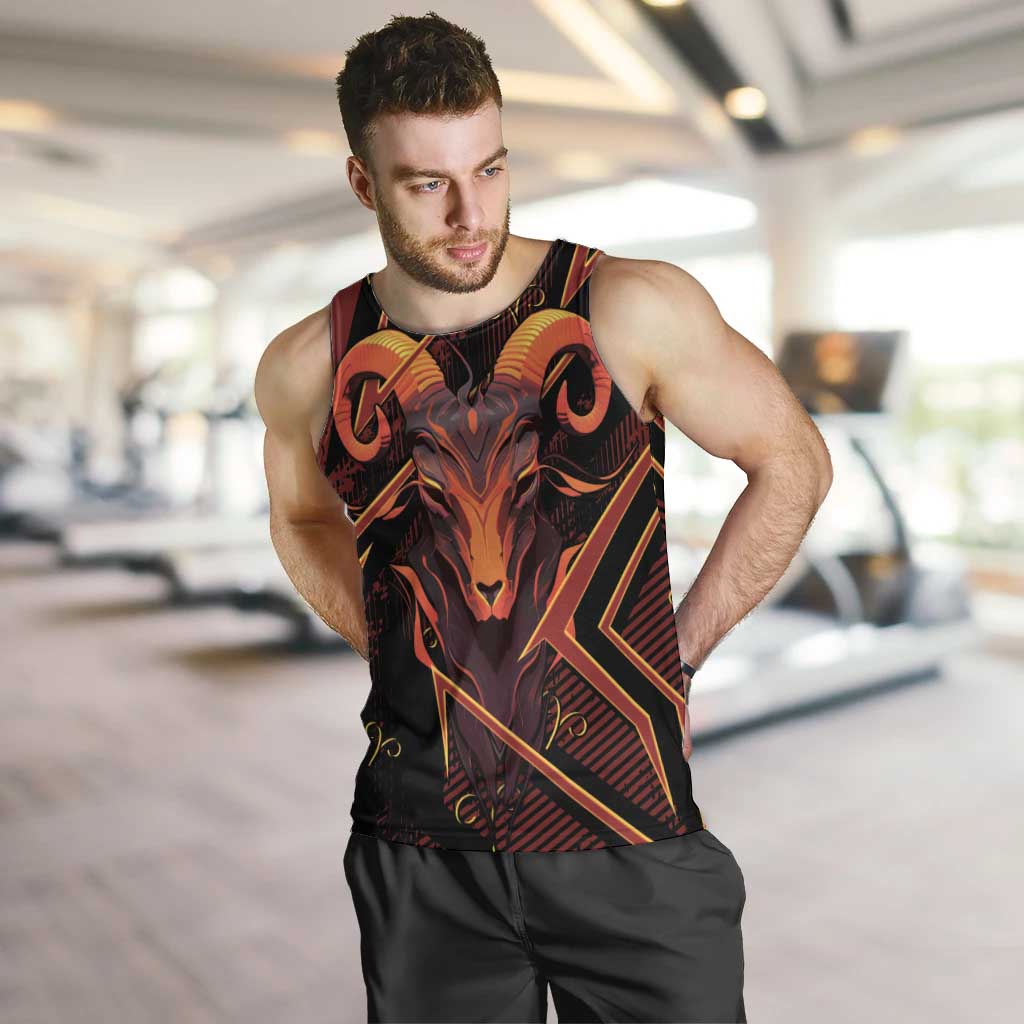 Custom Aries Zodiac Men Tank Top With Bold Triangle