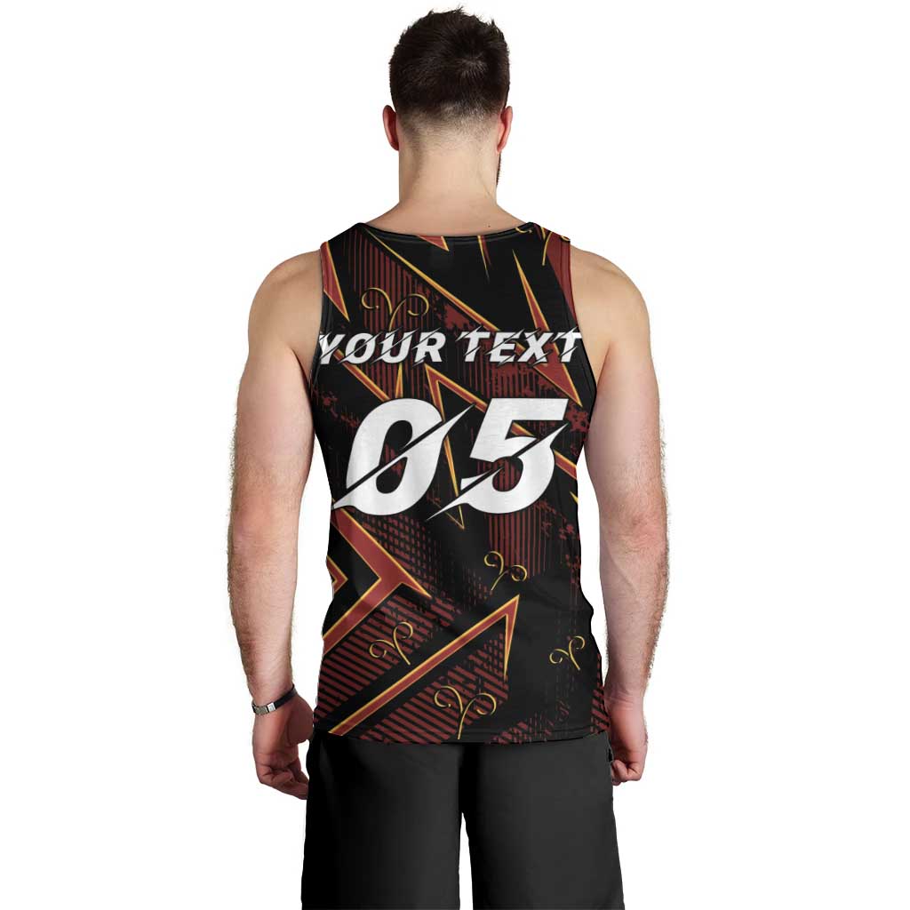 Custom Aries Zodiac Men Tank Top With Bold Triangle
