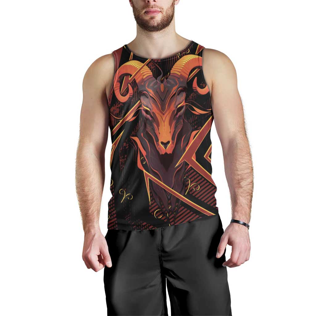 Custom Aries Zodiac Men Tank Top With Bold Triangle