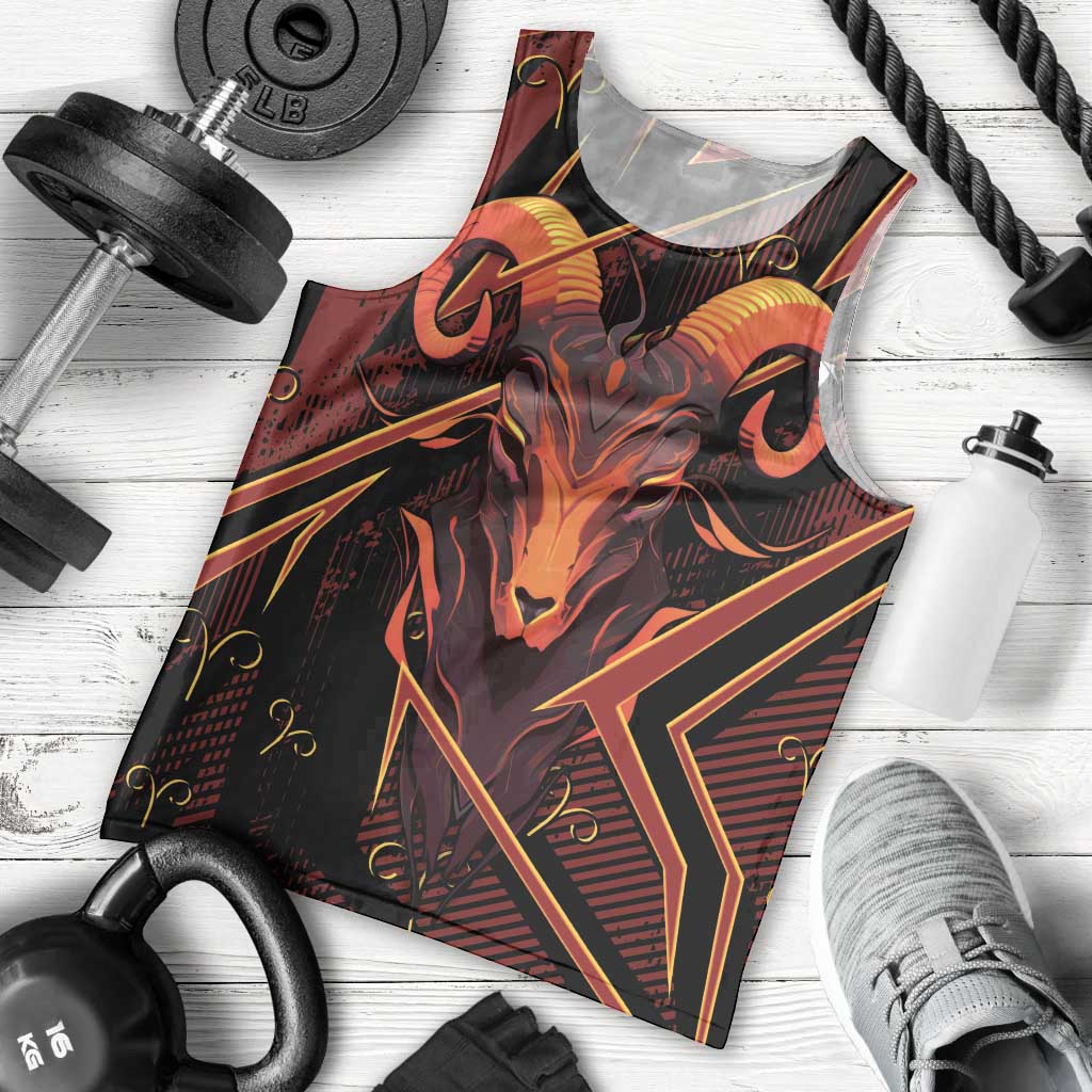 Custom Aries Zodiac Men Tank Top With Bold Triangle