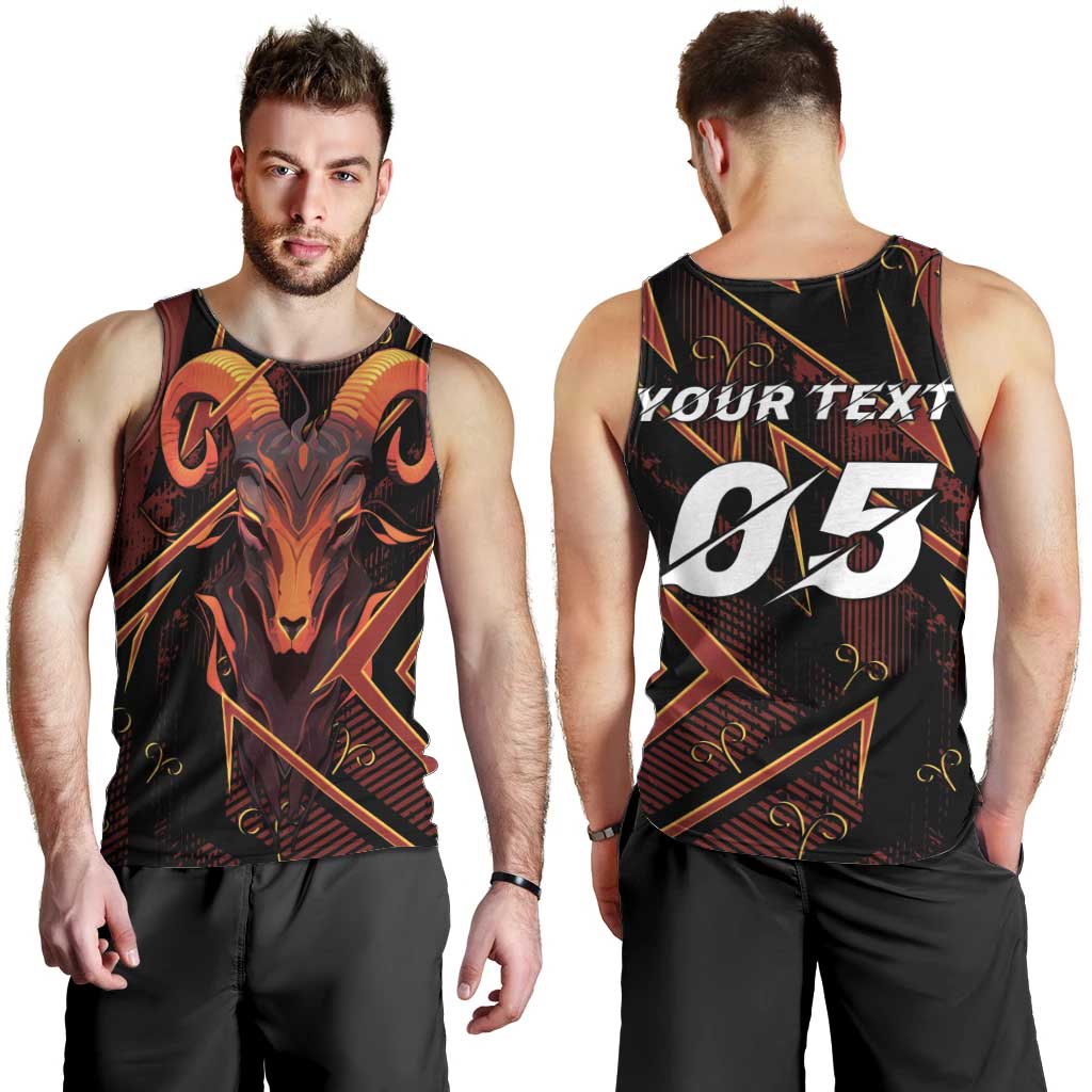 Custom Aries Zodiac Men Tank Top With Bold Triangle