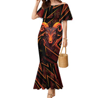 Custom Aries Zodiac Mermaid Dress With Bold Triangle