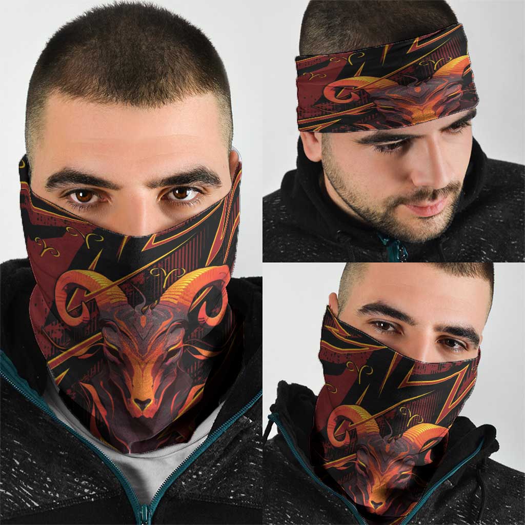 Aries Zodiac Neck Gaiter With Bold Triangle