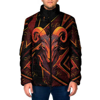 Custom Aries Zodiac Padded Jacket With Bold Triangle