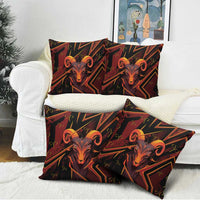 Aries Zodiac Pillow Cover With Bold Triangle