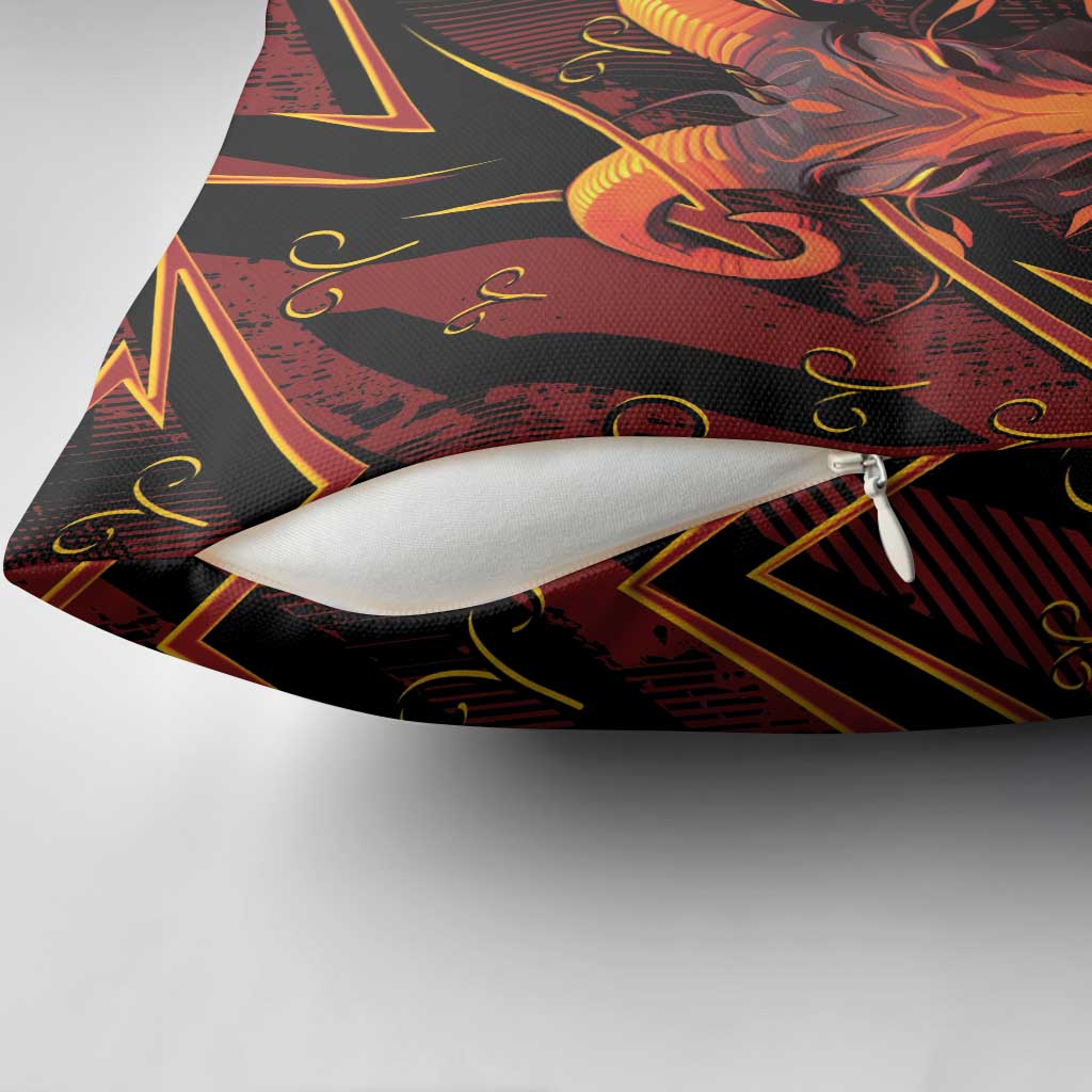 Aries Zodiac Pillow Cover With Bold Triangle
