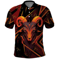 Custom Aries Zodiac Polo Shirt With Bold Triangle