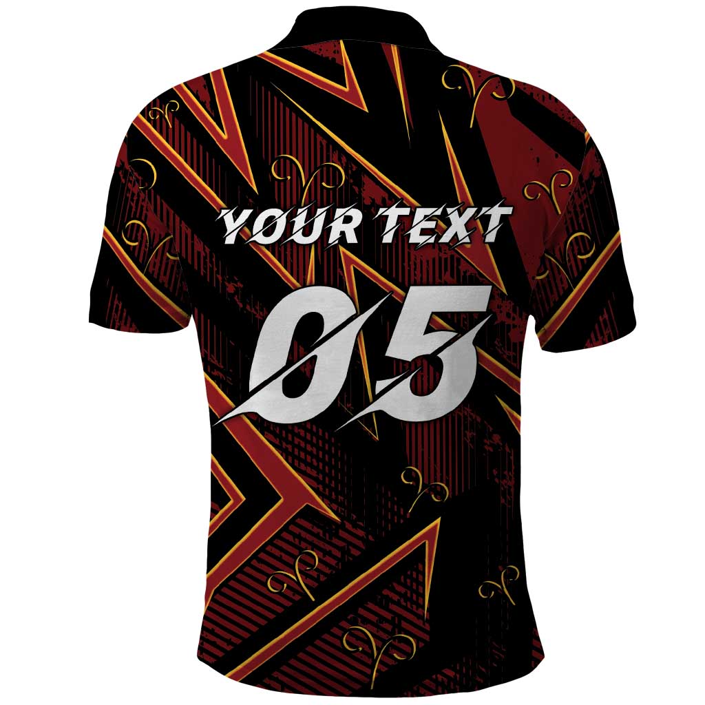 Custom Aries Zodiac Polo Shirt With Bold Triangle