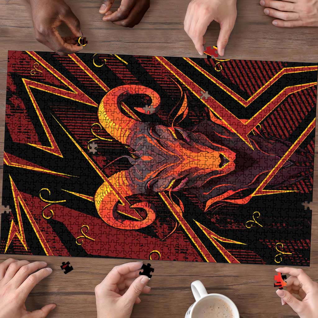 Aries Zodiac Puzzle With Bold Triangle