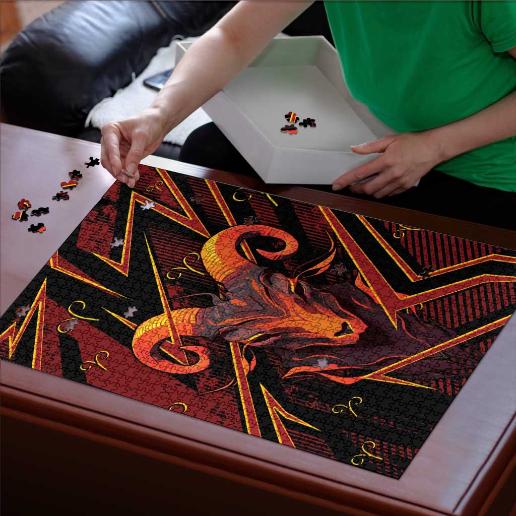 Aries Zodiac Puzzle With Bold Triangle