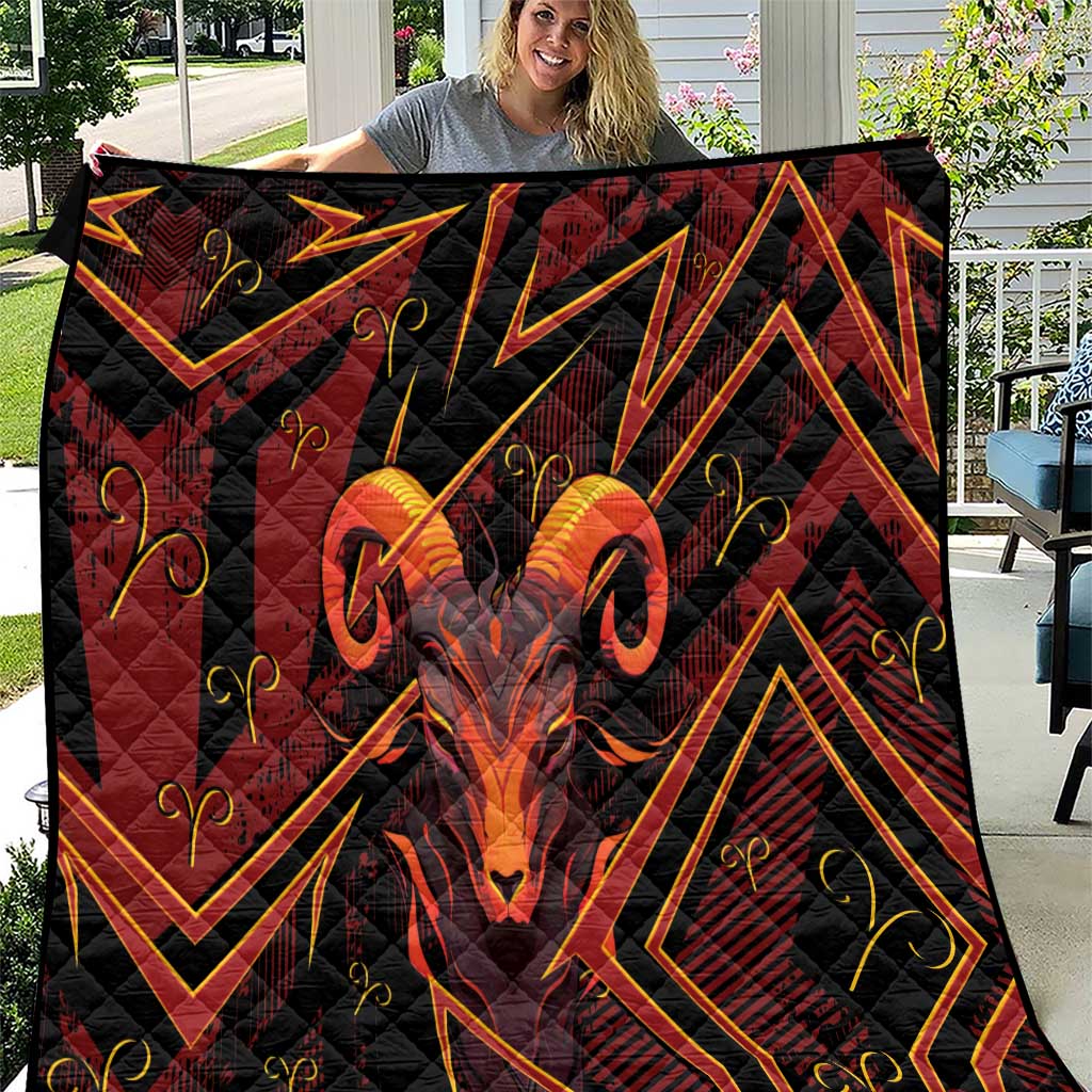 Aries Zodiac Quilt With Bold Triangle