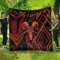 Aries Zodiac Quilt With Bold Triangle