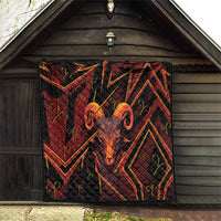 Aries Zodiac Quilt With Bold Triangle