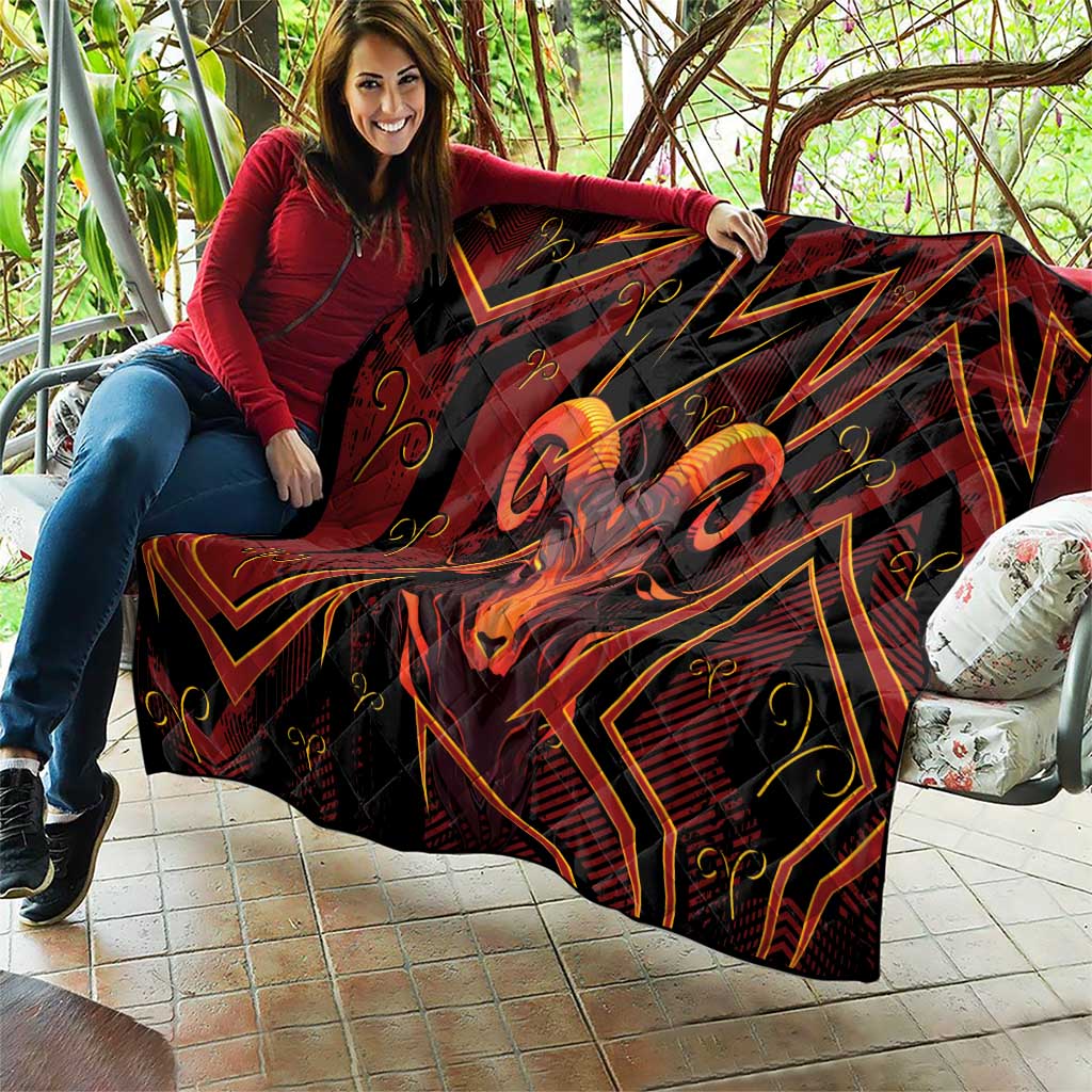 Aries Zodiac Quilt With Bold Triangle