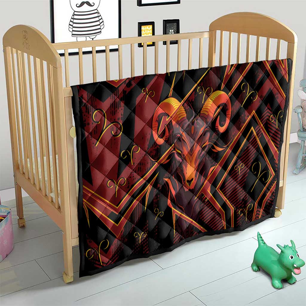 Aries Zodiac Quilt With Bold Triangle