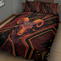 Aries Zodiac Quilt Bed Set With Bold Triangle