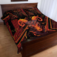 Aries Zodiac Quilt Bed Set With Bold Triangle