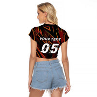Custom Aries Zodiac Raglan Cropped T Shirt With Bold Triangle