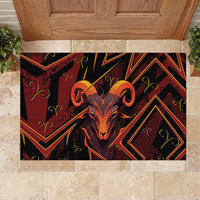 Aries Zodiac Rubber Doormat With Bold Triangle