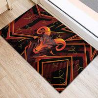 Aries Zodiac Rubber Doormat With Bold Triangle