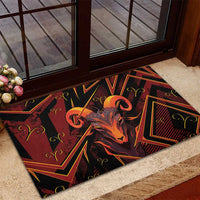 Aries Zodiac Rubber Doormat With Bold Triangle