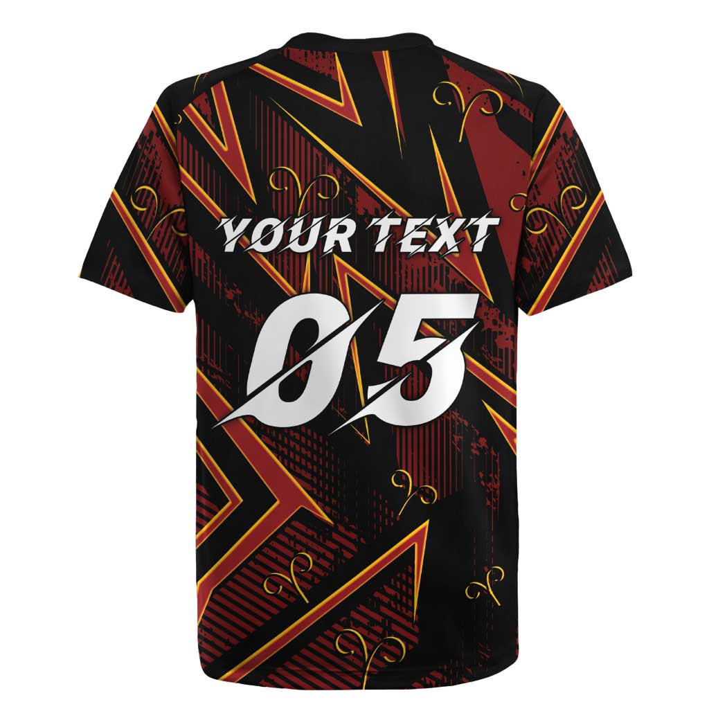 Custom Aries Zodiac Rugby Jersey With Bold Triangle