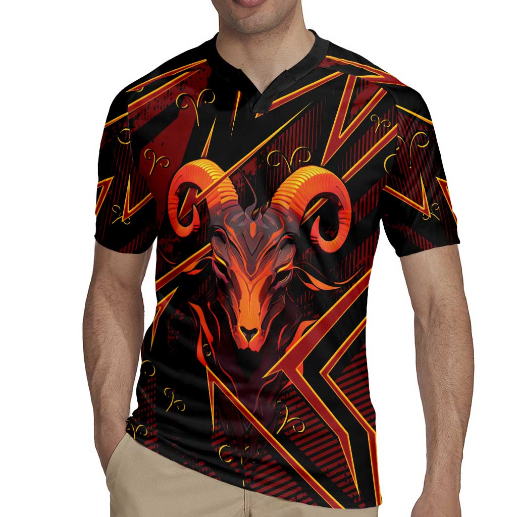 Custom Aries Zodiac Rugby Jersey With Bold Triangle