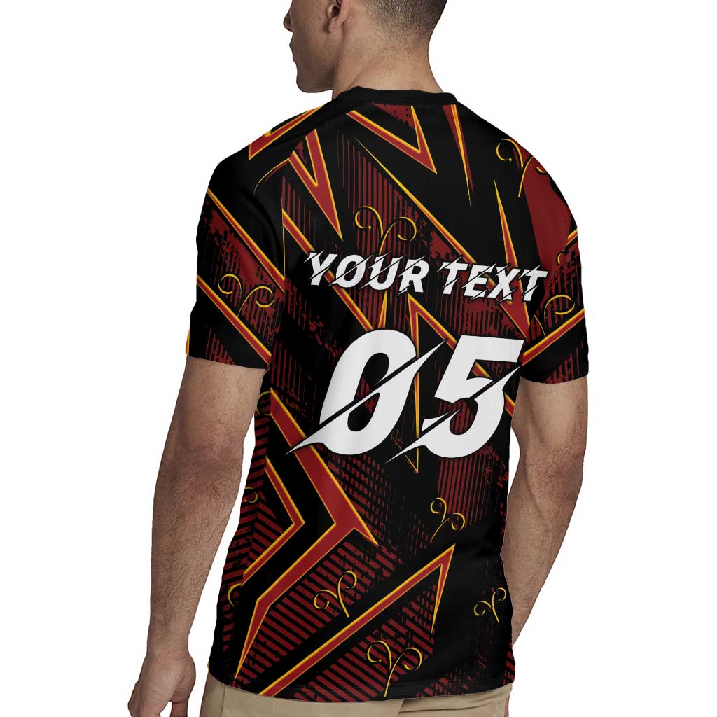 Custom Aries Zodiac Rugby Jersey With Bold Triangle