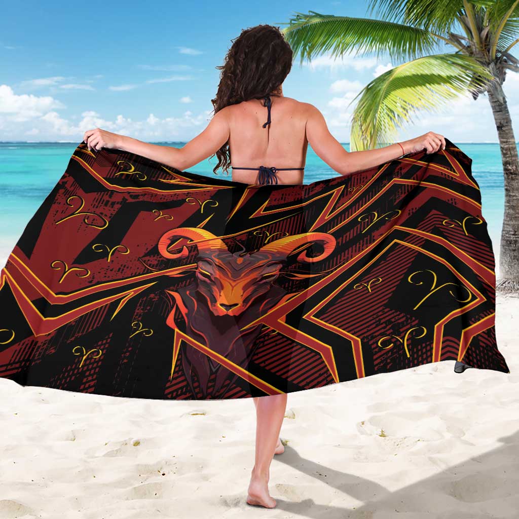 Aries Zodiac Sarong With Bold Triangle