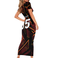Custom Aries Zodiac Short Sleeve Bodycon Dress With Bold Triangle