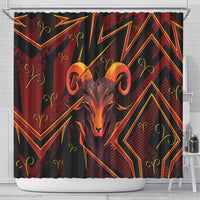 Aries Zodiac Shower Curtain With Bold Triangle