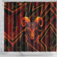 Aries Zodiac Shower Curtain With Bold Triangle