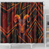 Aries Zodiac Shower Curtain With Bold Triangle
