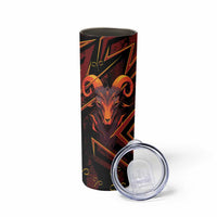 Custom Aries Zodiac Skinny Tumbler With Bold Triangle