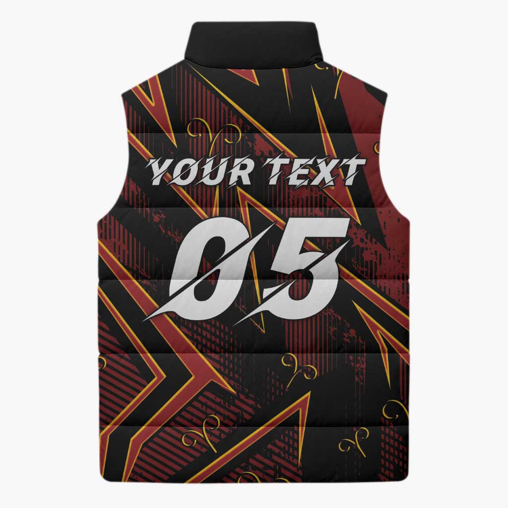 Custom Aries Zodiac Sleeveless Puffer Jacket With Bold Triangle